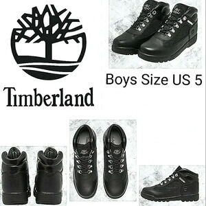 Timberland 5 Boys Kids Winter Black Leather Waterproof School Snow Play Rain